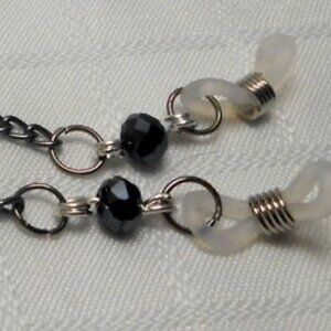 No. 10- Two handmade eyeglass chains gunmetal color